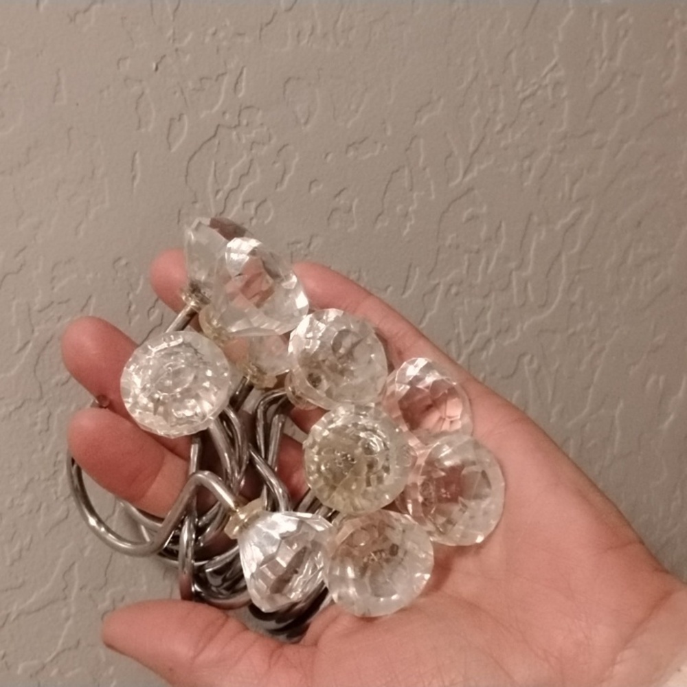 Shower Curtain Hooks Diamond Bling